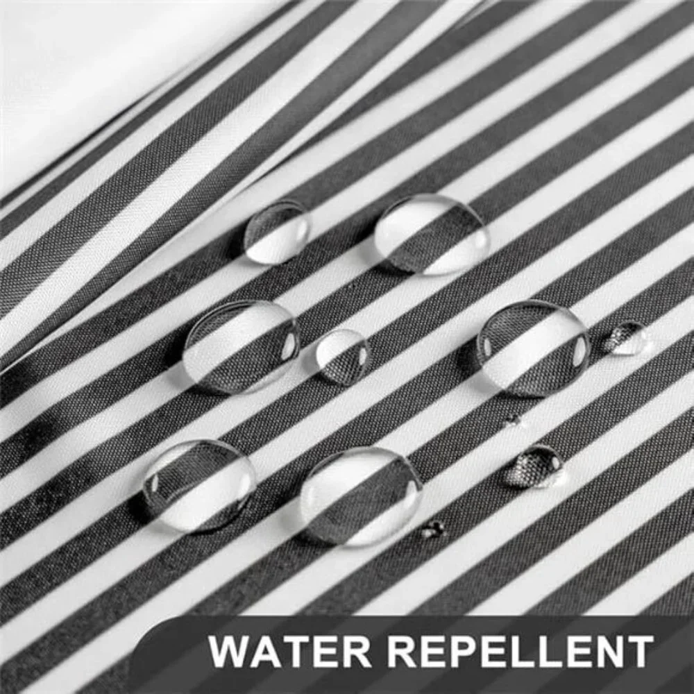 Shower Curtain, Washable Cloth Black Shower Curtain Sets with 12 Shower Curtain